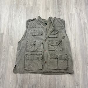 Vintage Gander Mountain Fishing Vest Men's 2XL XXL Green Outdoors Pockets Hiking